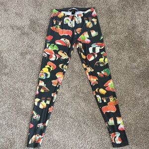 Small Sushi Sashimi Print Leggings